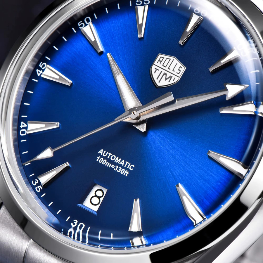 Rollstimi Armbanduhr, Automatik, Edelstahl, Blau, Saphirglas, Herren - Bild 3