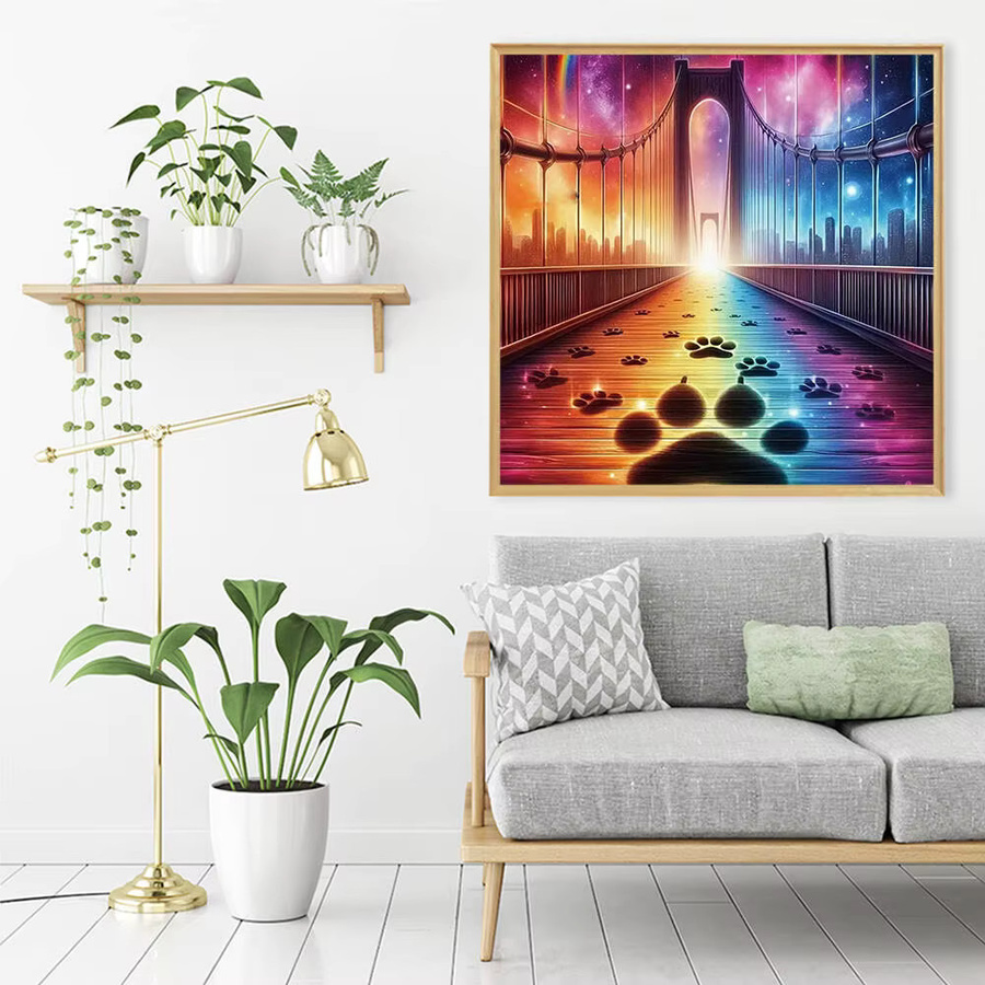 EverShine Diamant-Gemälde Brücke Landschaft, Diamant-Stickerei, rund - Bild 3