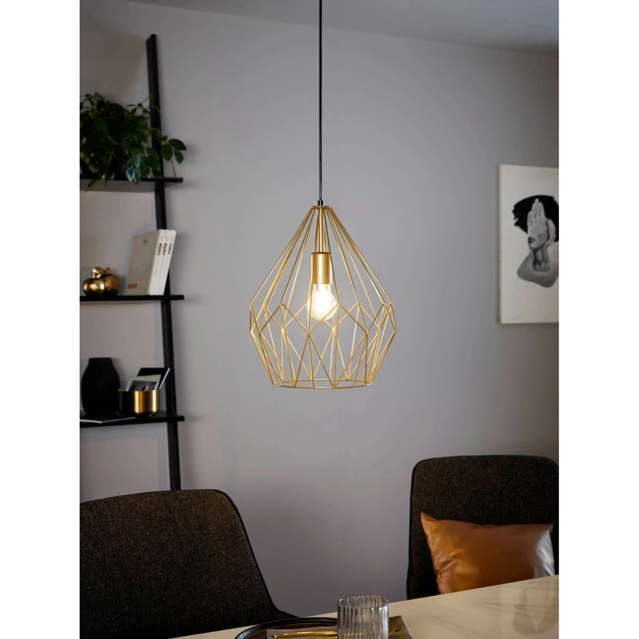 Eglo Hängeleuchte Carlton in Goldfarben, 1-flammig, Vintage-Stil, E27, 60 W - Bild 2