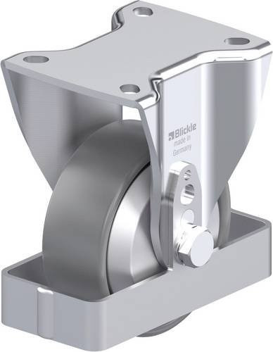Blickle Stahlblech-Bockrolle BH-PO 100G-1-ELS-FA-FS in Grau mit 100mm Rad-Durchmesser und 280kg Tragfähigkeit - Bild 1