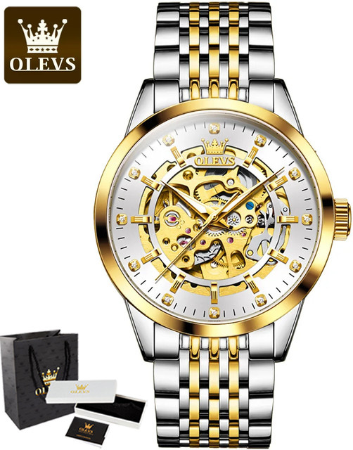 OLEVS Armbanduhr Automatik, Edelstahl, Bicolor, Herren - Bild 1