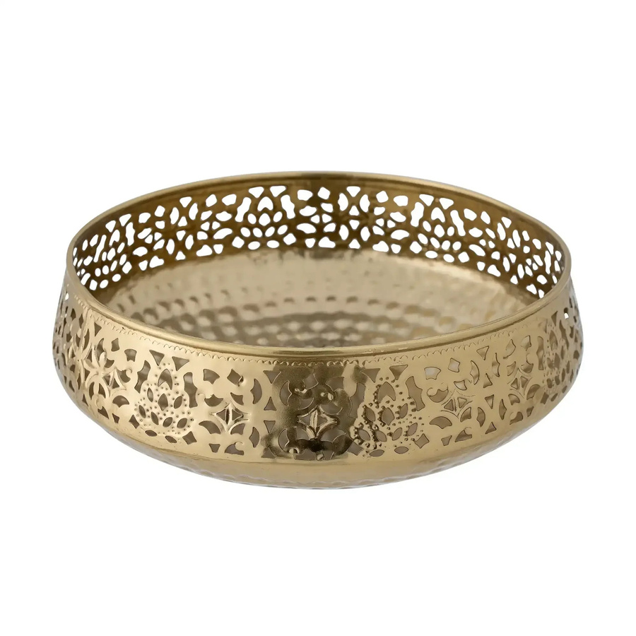 Bloomingville Schale Aisha aus Metall in Gold mit durchbrochenem Design, Durchmesser: 35,5 cm - Bild 1