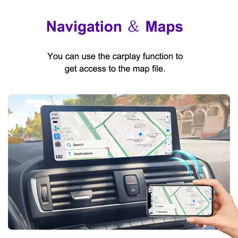 AUTOTOP Wireless CarPlay und Android Auto Interface mit 10,25 Zoll Display für BMW 1er und 2er Serie F20 F21 F23 (2013-2017) mit NBT System, Youtube, Airplay und Mirroring, Schwarz - Bild 2