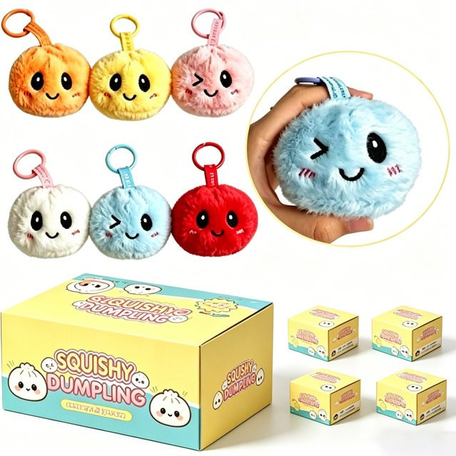 Bandai Dumpling-Plüsch-Schlüsselanhänger, Plüsch / Textil, Bunt / Mehrfarbig - Bild 1