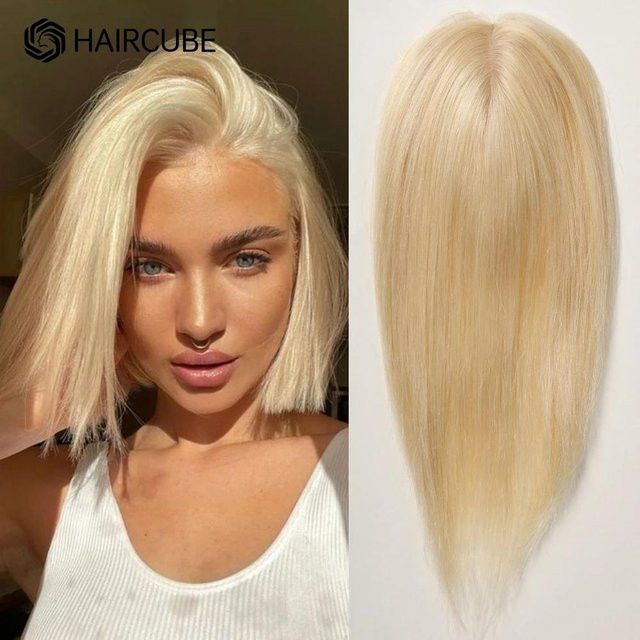 HAIRCUBE Echthaar-Topper, goldblond, Damen - Bild 1