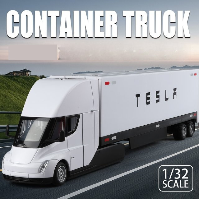 WELLY Doppelschichtiger Container-LKW, Simulationsmodell, 1:32, Metall, Schwarz - Bild 1