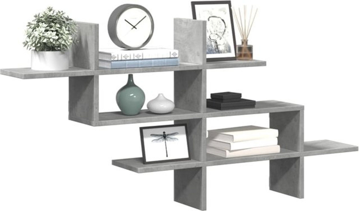 Vidaxl Wandregal Modern in Grau aus Holzwerkstoff, B/H/T: 124,5 x 60,5 x 18 cm - Bild 1