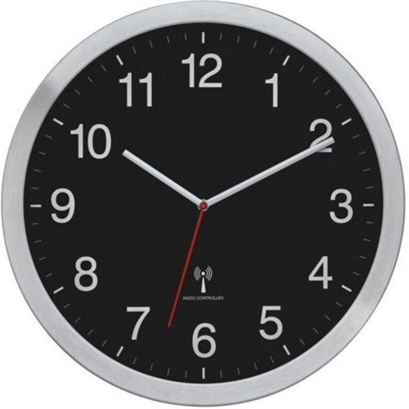 TFA Dostmann Funk Wanduhr Analog Silber Modern B/T/H: 40 x 40 x 4 cm - Bild 2