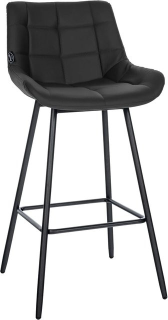 DELUKE Barhocker VISEN Barstuhl aus Kunstleder in Schwarz mit Lehne, B/T/H: 49 x 56 x 104 cm - Bild 1