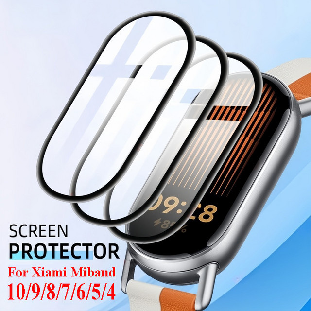 Xiaomi Screen Protector 3D gebogene Vollabdeckung für Mi Band 10 9 8 7 6 5 4 transparent - Bild 1