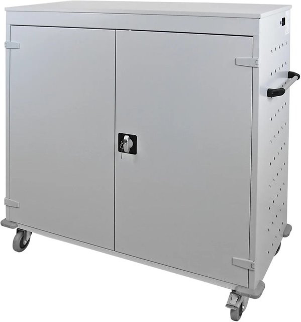 PROREGAL Notebook-Wagen mit 30 Fächern in Lichtgrau, H x B x T: 125 x 131 x 50 cm - Bild 1