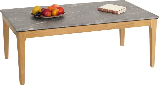 MCW Couchtisch M55 in Marmor-Stein-Optik Grau aus Massivholz und HDF, B/T/H: 120 x 46 x 70 cm - Bild 1
