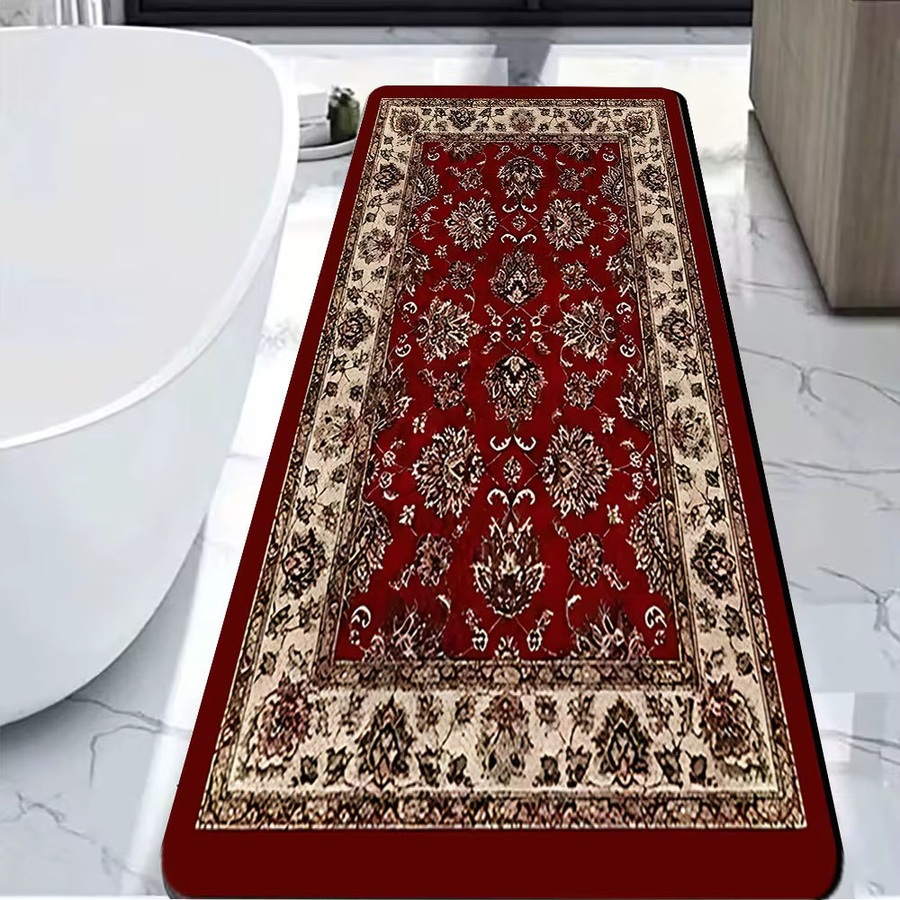 VIKAMA Willkommensmatte im Boho-Stil mit floralem Design, rot, B/T: 60 x 40 cm - Bild 4