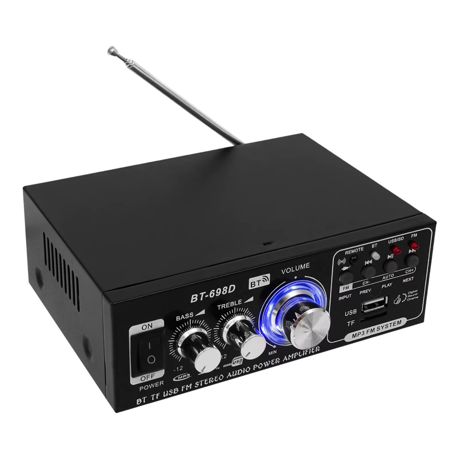 Bymaocar 2-Kanal Audio-Verstärker mit Bluetooth, USB und MP3-Funktion in Schwarz - Bild 3