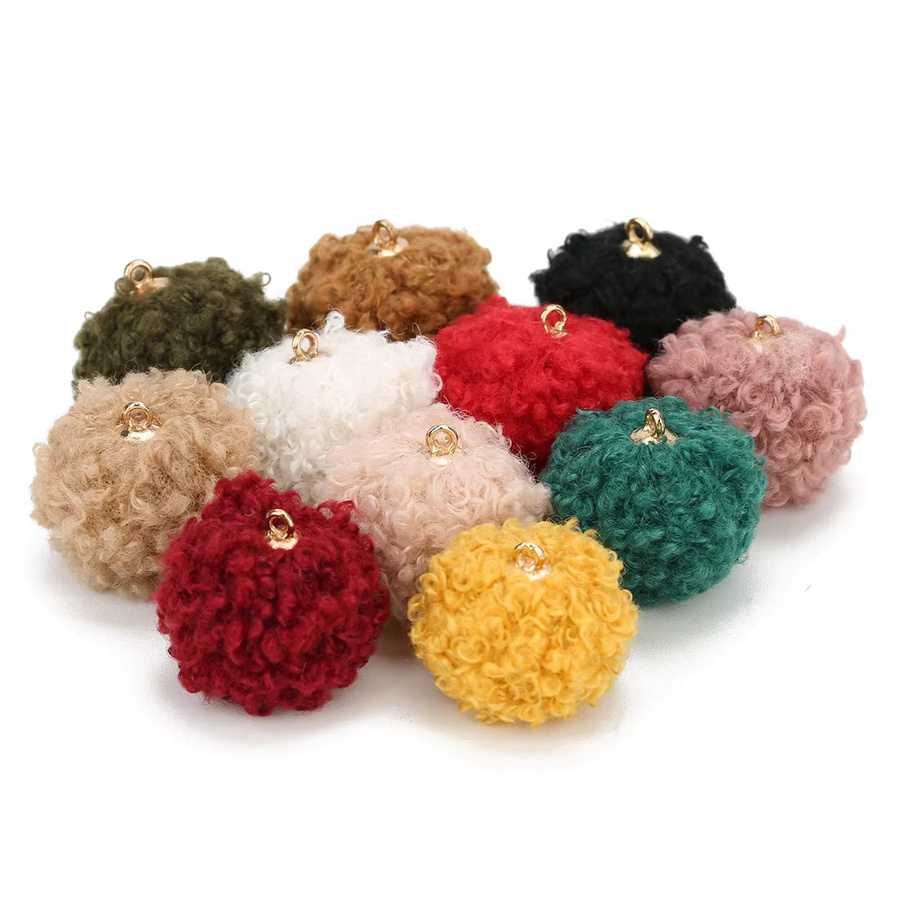 Pompom Anhänger, 20mm, Plüsch, 20 Teile/Los - Bild 2