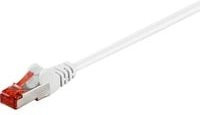 Goobay Patchkabel RJ45 Cat.6 S/FTP Ethernet LAN in Weiß, Länge: 15,0 cm - Bild 1
