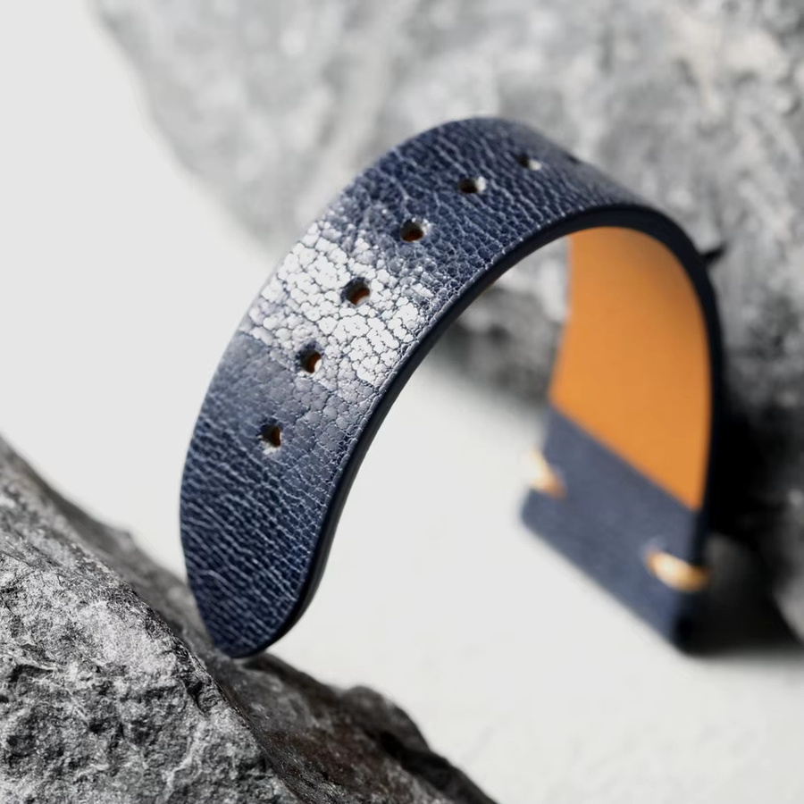 Raystray Armband, blaues Schaffell-Echtleder, Unisex - Bild 4