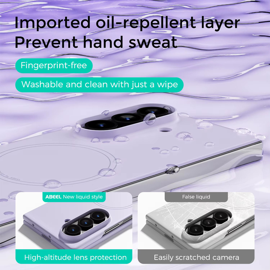 Kelapa Flüssigsilikon Handyhülle für Samsung Galaxy Z Fold 7 6 5 mit MagSafe Magnetischer Kabelloser Ladefunktion und Stoßfestem Schutz in Lila - Bild 3