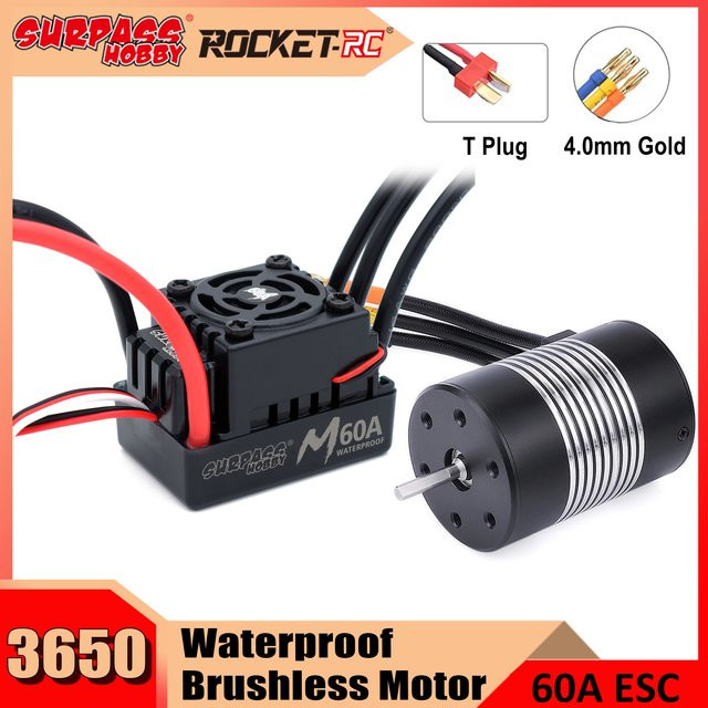 Surpass Hobby Rocket 3650, bürstenloser Motor, M 60 A ESC, Combo für 1/10 RC Auto Boot Zubehör - Bild 1