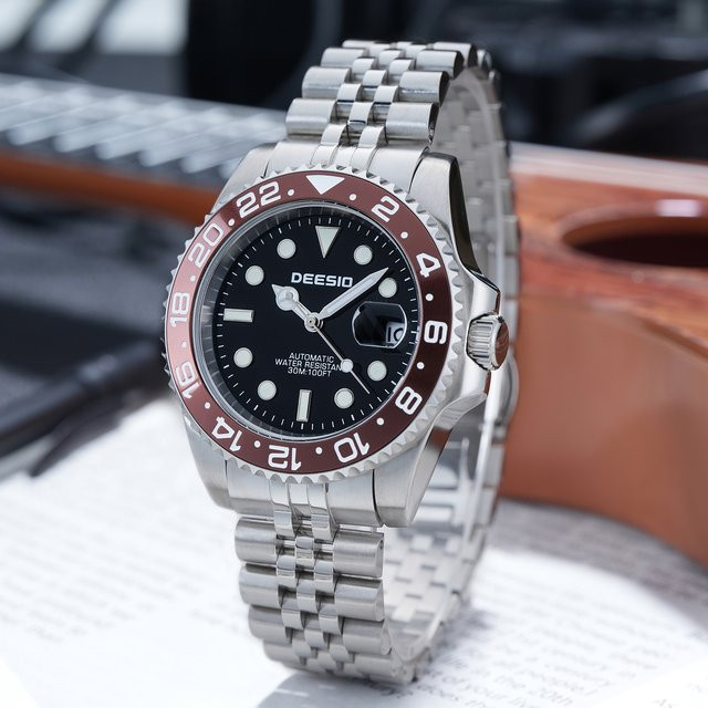Deesio Armbanduhr, Automatik, Edelstahl, Schwarz, Herren - Bild 1