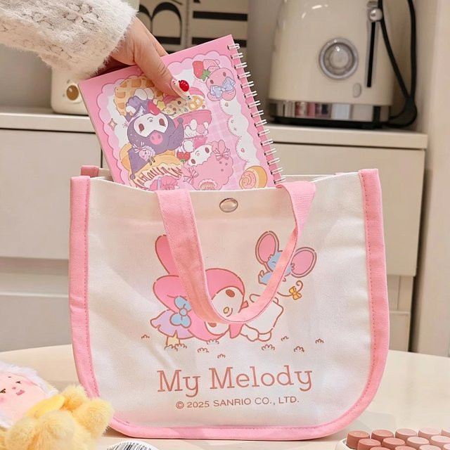 Sanrio Cartoon Leinentasche in Lila als umweltfreundliche Lunchbox-Tasche mit großer Kapazität - Bild 1