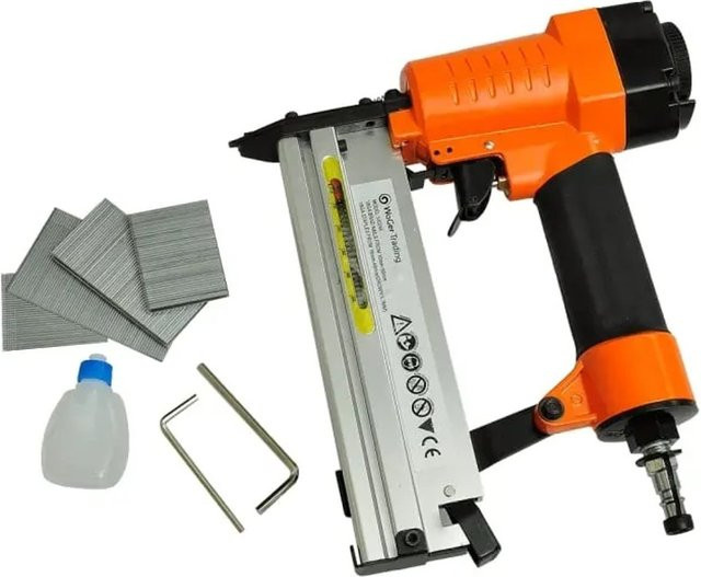 vidaXL 2-in-1 Druckluft-Heftgerät und Nagler in Orange aus Aluminium - Bild 1