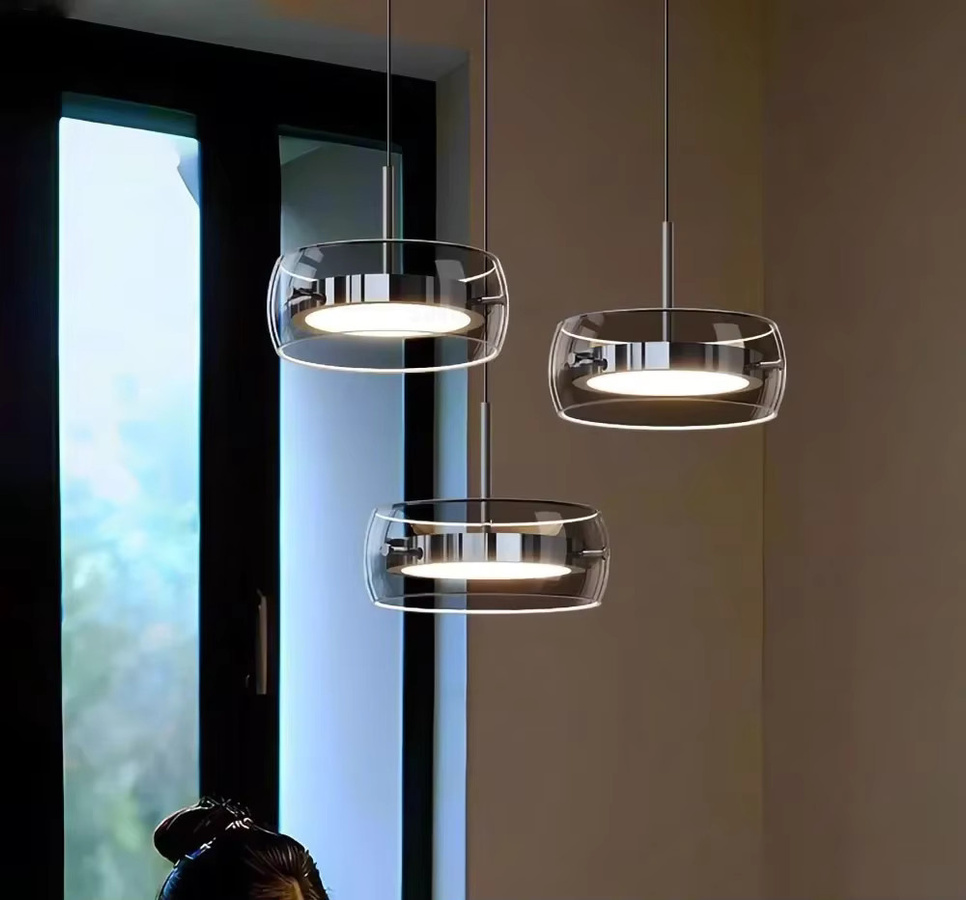 CETANT LED Glas-Pendelleuchte in Transparent, moderne Ring-Pendelleuchte mit warmweißem Licht für Wohnzimmer und Schlafzimmer - Bild 4