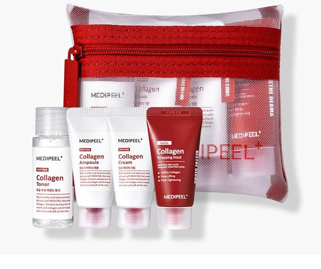 MEDI-PEEL Red Lacto Collagen Hautpflege-Testset, 4-teiliges Set, Kollagen - Bild 1