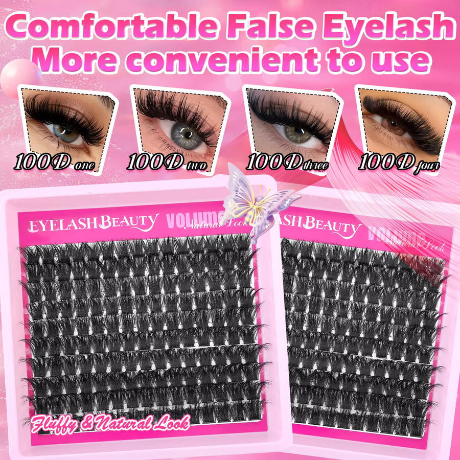 QUEENICE Künstliche Wimpern 100D, 150 Stück, Natürlich - Bild 4
