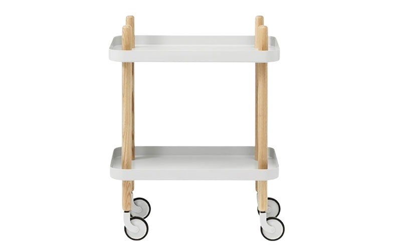Normann Copenhagen Block Table Beistellwagen aus Stahl und Esche in Weiß - Bild 2