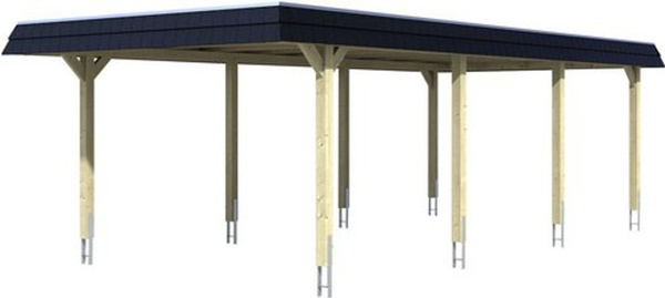 SKANHOLZ Carport Wendland in Braun mit B: 409 cm und H: 247 cm