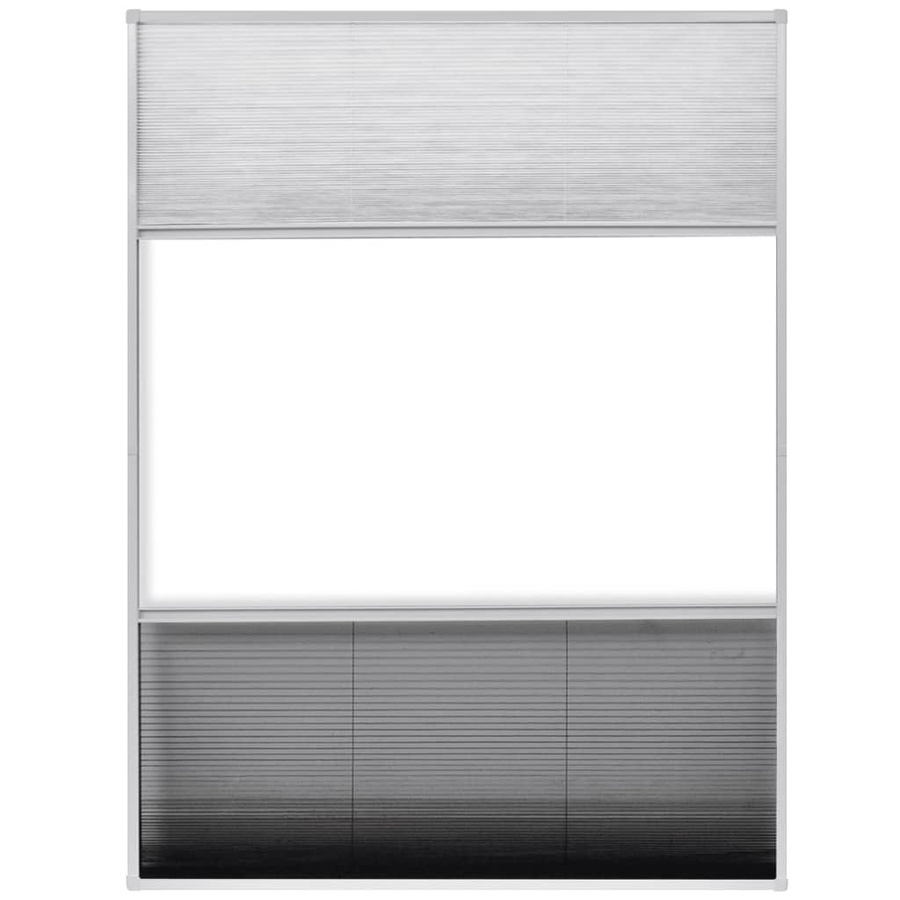 vidaXL Insektenschutz-Plissee für Fenster aus Aluminium, Weiß, Breite: 60 cm, Höhe: 80 cm - Bild 2