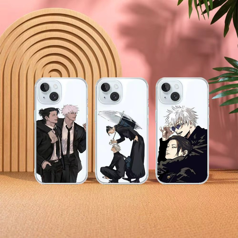 Transparente Handyhülle mit Geto Suguru und Gojo Satoru Design für iPhone Modelle - Bild 4