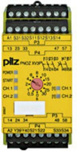 Pilz Sicherheitsschaltgerät PNOZ XV3P, Farbe Gelb, Betriebsspannung 24 V/DC, 3 Schließer (3n/o) und 2 Öffner (2n/o), B/H/T: 45 x 94 x 121 mm - Bild 1