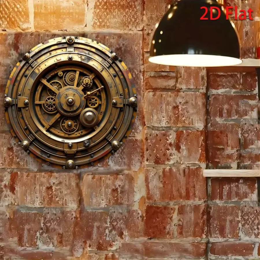 HELLOYOUNG Wanddekoration im industriellen Retro-Steampunk-Design aus Metall, Gold, rund, B/H: 20 x 20 cm - Bild 4
