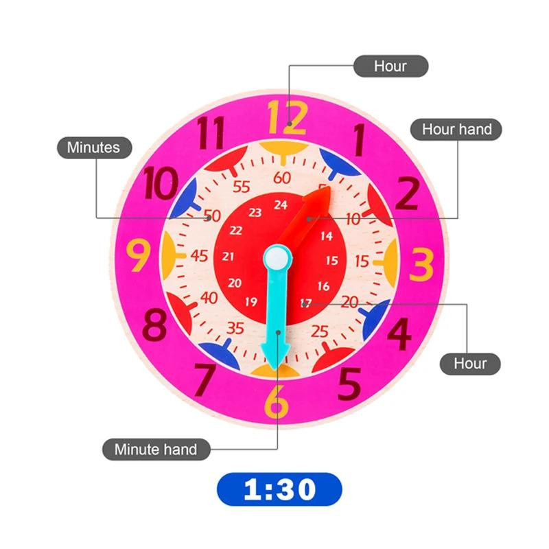 Linyi toy Holz Uhr orange 3-6 Jahre - Bild 1