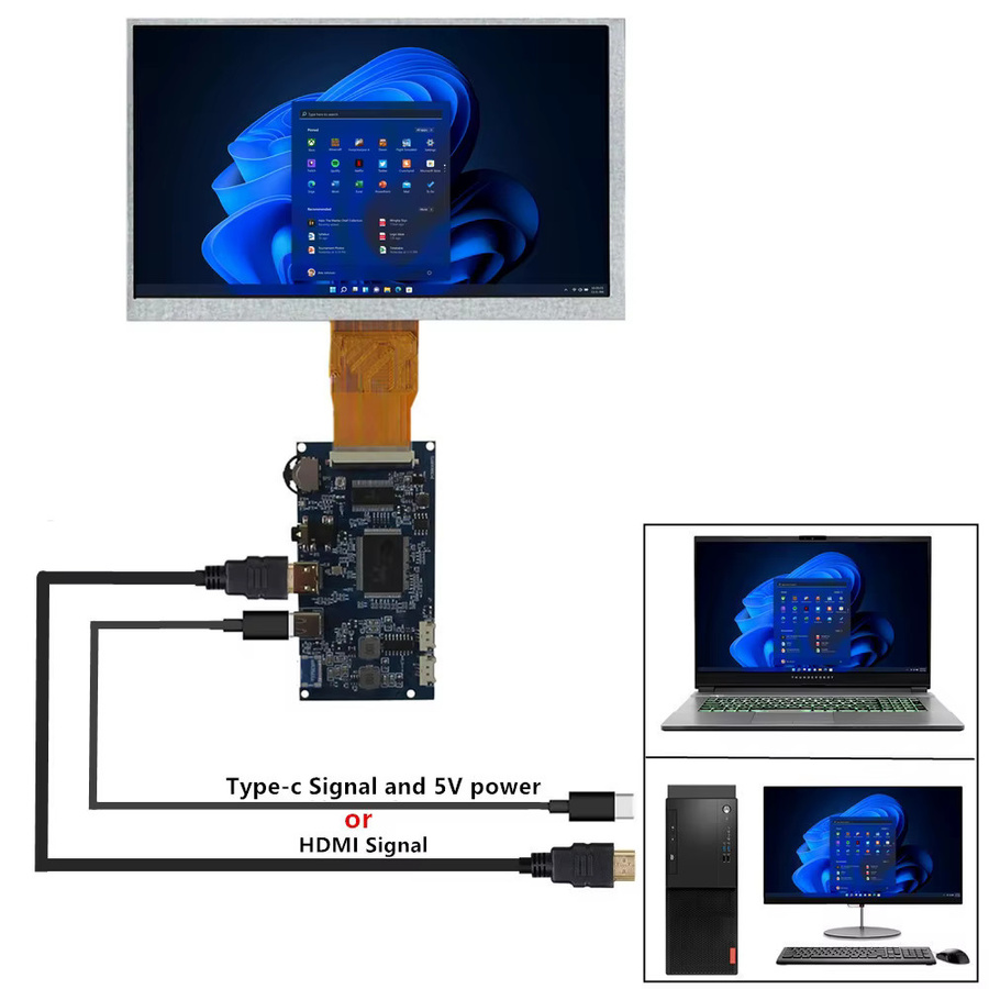 Heyman HJ080IA-01E 8 Zoll IPS LCD-Monitor mit 4:3 Format, tragbarer Mini HDMI und Typ-C Display für Raspberry Pi und DIY-Projekte - Bild 2