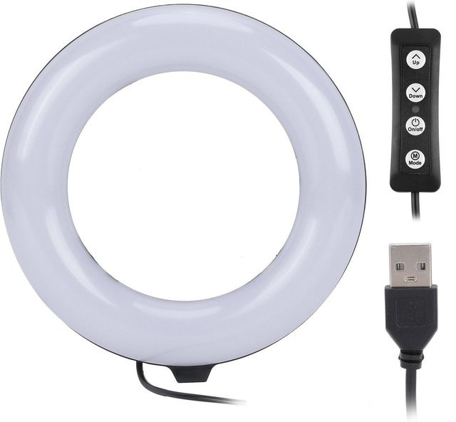 Koogeelife LED Ring Fülllicht mit dualer Farbtemperatur 3000-6000K in Weiß für Live-Streaming und Online-Meetings, 6 Zoll - Bild 1