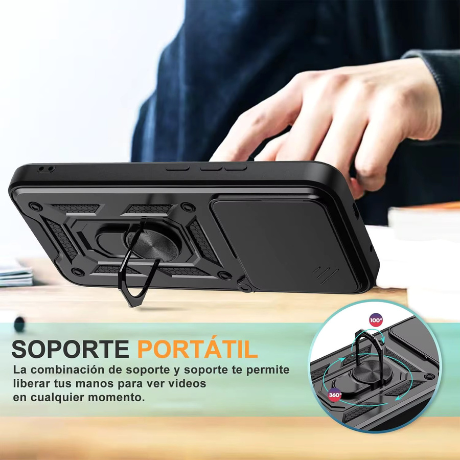 Stoßfeste Panzer-Handyhülle aus Hartschalen-PC für Xiaomi Redmi Note 15 Pro Plus und Poco M8 Pro in Schwarz - Bild 5