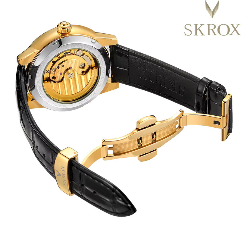 SKROX Armbanduhr Gold, Diamant, Automatik, Mondphase, Herren - Bild 2