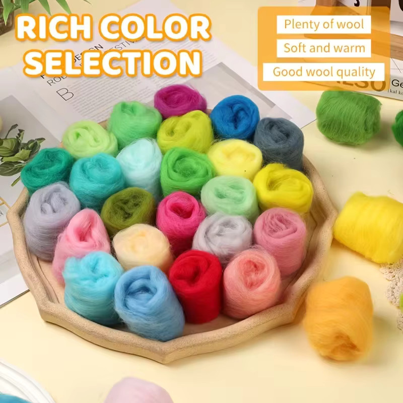 Bunte Filzmischung aus Wolle für DIY-Handarbeiten, 60 g, Mehrfarbig - Bild 3