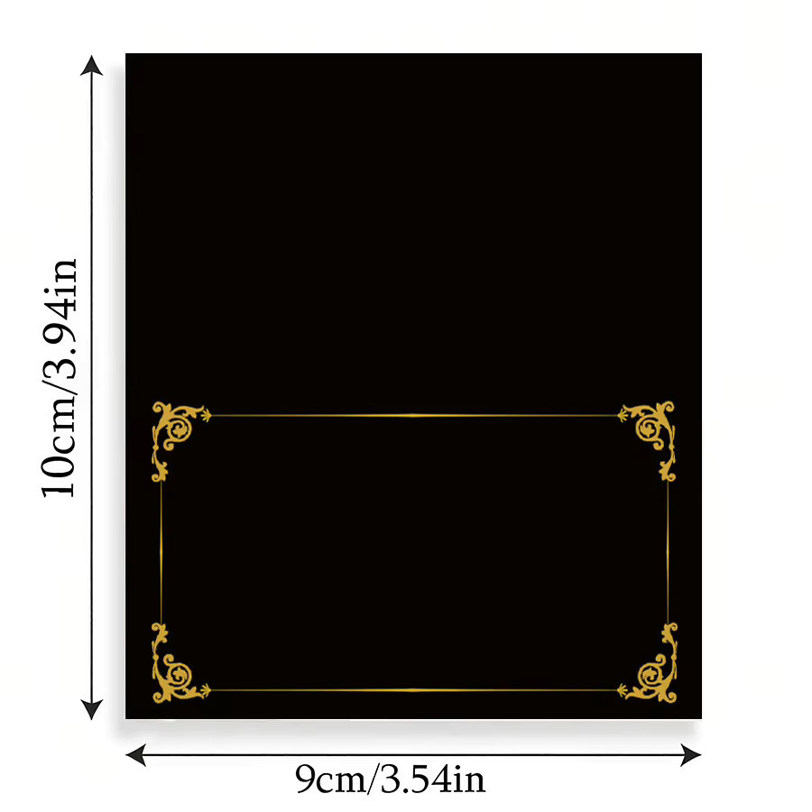 Schwarze Tischkarten mit Halb-Falten-Design für Hochzeiten und Partys aus Papier - Bild 3