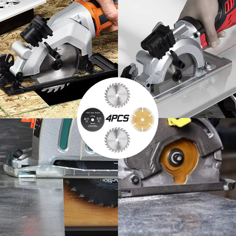 XCAN 4-teiliges Kreissägeblatt-Set aus HSS, TCT und Diamant zum Schneiden von Holz, PVC und Kunststoff, Durchmesser: 89 mm, Breite: 10 mm - Bild 4