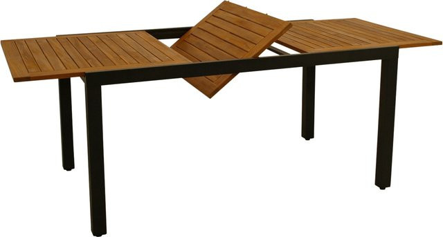 DEGAMO Ausziehtisch MILOS aus Akazie und Aluminium, anthrazit, B/T: 200 x 90 cm (ausziehbar auf 150 cm) - Bild 1