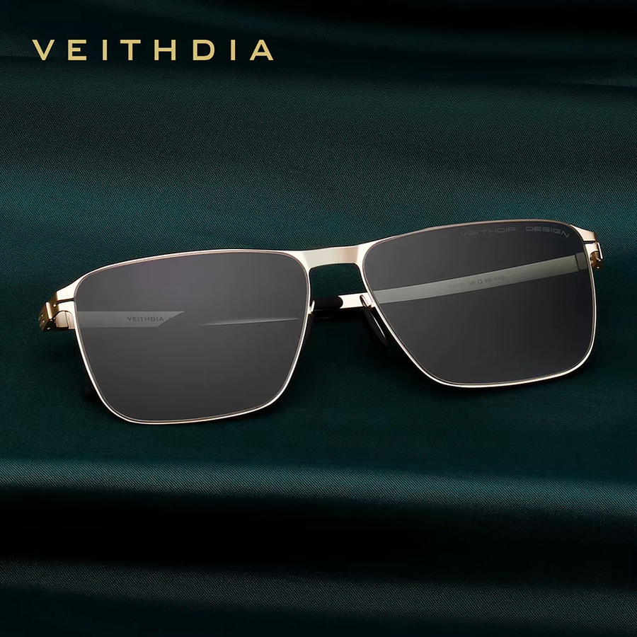 VEITHDIA Sonnenbrille, Herren, Vollrand, quadratisch, Edelstahl, polarisiert - Bild 2