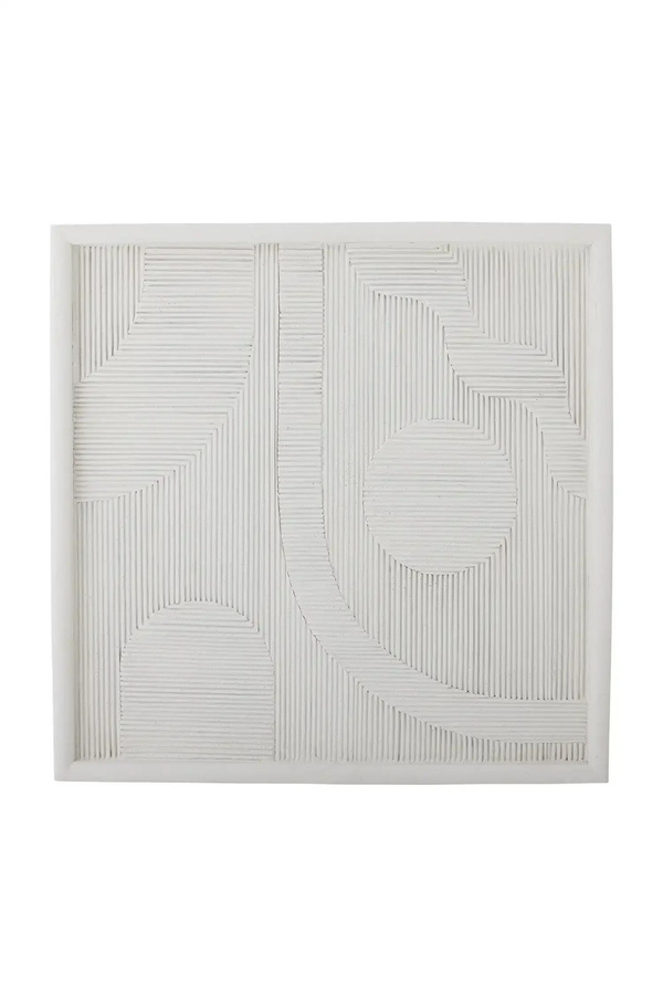 Bloomingville Wanddekoration aus Polyresin in Weiß mit grafischem Muster, B/H: 42 x 42 cm - Bild 1