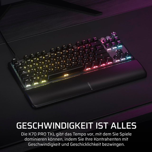 Corsair K70 PRO TKL Magnetic-Mechanical Gaming Keyboard in Schwarz mit Hall-Effect-Technologie und USB-C-Anschluss - Bild 2