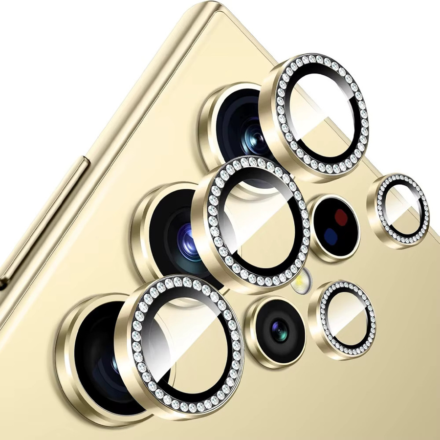Samsung Galaxy S25 Ultra HD Diamant Kamera Schutz mit Ring und Rückseite Case in Transparent für 5G - Bild 3