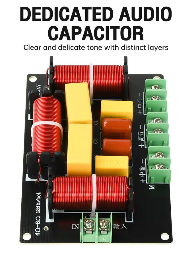 diymore 3-Wege Audio-Lautsprecher-Crossover-Modul 200W für Höhen und Mittelton in Schwarz, 5300Hz-5500Hz - Bild 7