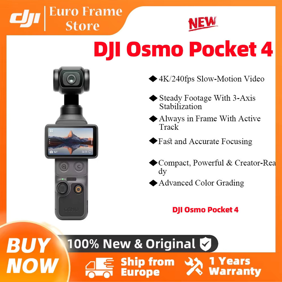 DJI Osmo Pocket 4 Action Camera mit 1 Zoll CMOS Sensor, 14-Stop Dynamikbereich und 10-Bit D-Log in Schwarz - Bild 4
